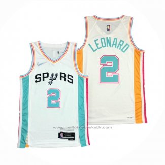 Maillot San Antonio Spurs Kawhi Leonard #2 Ville 2021-22 Blanc