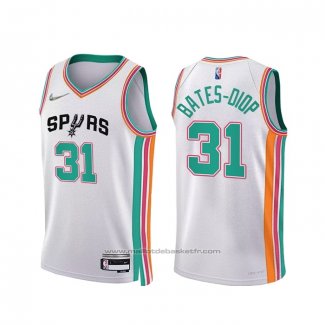 Maillot San Antonio Spurs Keita Bates-Diop #31 Ville 2021-22 Blanc