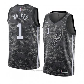 Maillot San Antonio Spurs Lonnie Walker #1 Ville 2018 Gris