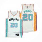 Maillot San Antonio Spurs Manu Ginobili #20 Ville 2021-22 Blanc