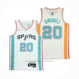 Maillot San Antonio Spurs Manu Ginobili #20 Ville 2021-22 Blanc