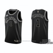 Maillot San Antonio Spurs Victor Wembanyama #1 Classic 2022-23 Noir