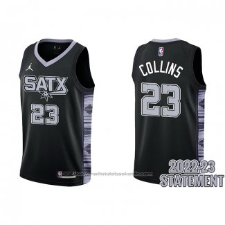 Maillot San Antonio Spurs Zach Collins #23 Statement 2022-23 Noir