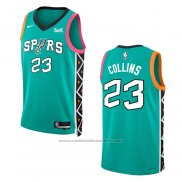 Maillot San Antonio Spurs Zach Collins #23 Ville 2022-23 Vert