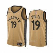 Maillot Toronto Raptors Jakob Poltl #19 Ville 2023-24 Or