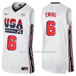 Maillot USA 1992 Patrick Ewing #6 Blanc