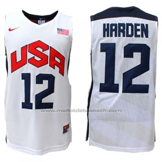 Maillot USA 2012 James Harden #12 Blanc