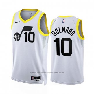 Maillot Utah Jazz Leandro Bolmaro #10 Association 2022-23 Blanc