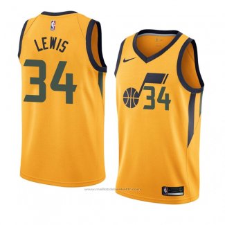 Maillot Utah Jazz Trey Lewis #34 Statement 2018 Jaune