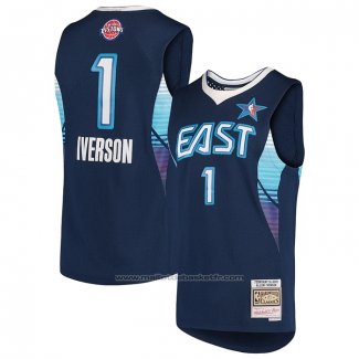 Maillot All Star 2009 Allen Iverson #1 Bleu