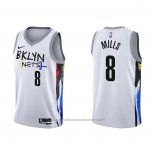 Maillot Brooklyn Nets Patty Mills #8 Ville 2022-23 Blanc