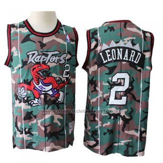 Maillot Camouflage Toronto Raptors Kawhi Leonard #2 Vert