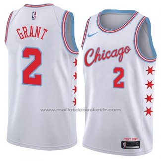 Maillot Chicago Bulls Jerian Grant #2 Ville 2018 Blanc