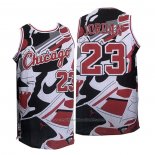 Maillot Chicago Bulls Michael Jordan #23 Blanc Noir Rouge