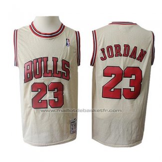 Maillot Chicago Bulls Michael Jordan #23 Retro Crema