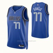 Maillot Dallas Mavericks Luka Doncic #77 Icon 2021 Bleu