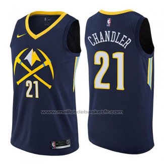 Maillot Denver Nuggets Wilson Chandler #21 Ville 2017-18 Bleu