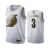 Maillot Golden Edition Portland Trail Blazers C.j. Mccollum #3 Blanc