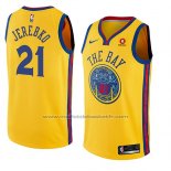 Maillot Golden State Warriors Jonas Jerebko #21 Ville 2018-19 Jaune