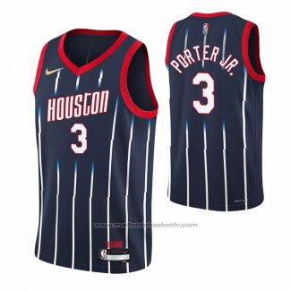 Maillot Houston Rockets Kevin Porter JR. #3 Ville 2021-22 Bleu