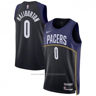 Maillot Indiana Pacers Tyrese Haliburton #0 Ville 2022-23 Bleu