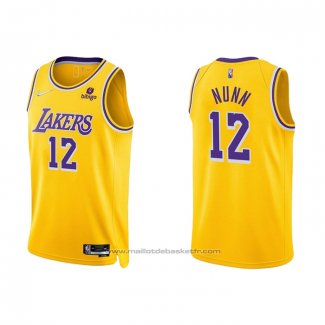 Maillot Los Angeles Lakers Kendrick Nunn #12 75th Anniversary 2021-22 Jaune
