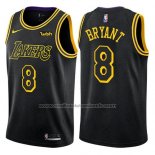 Maillot Los Angeles Lakers Kobe Bryant #8 Ville 2017-18 Noir