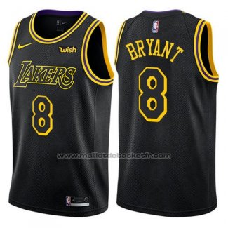 Maillot Los Angeles Lakers Kobe Bryant #8 Ville 2017-18 Noir