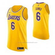 Maillot Los Angeles Lakers LeBron James #6 Icon Authentique Jaune