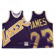 Maillot Los Angeles Lakers Lebron James #23 Mitchell & Ness Big Face Volet