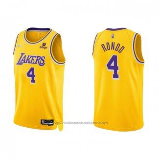 Maillot Los Angeles Lakers Rajon Rondo #4 75th Anniversary 2021-22 Jaune