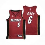 Maillot Miami Heat LeBron James #6 Statement 2020-21 Rouge