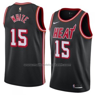 Maillot Miami Heat Okaro White #15 Classic 2018 Noir