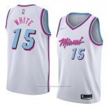 Maillot Miami Heat Okaro White #15 Ville 2018 Blanc