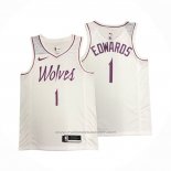 Maillot Minnesota Timberwolves Anthony Edwards #1 Earned Blanc