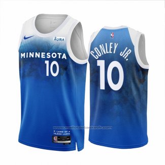 Maillot Minnesota Timberwolves Mike Conley JR. #10 Ville 2023-24 Bleu
