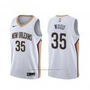 Maillot New Orleans Pelicans Christian Wood #35 Association Blanc