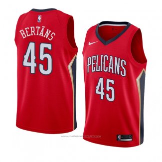 Maillot New Orleans Pelicans Dairis Bertans #45 Statement 2018 Rouge