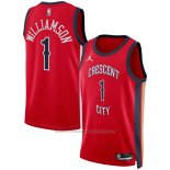 Maillot New Orleans Pelicans Zion Williamson #1 Statement 2023-24 Rouge
