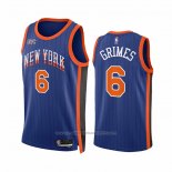 Maillot New York Knicks Quentin Grimes #6 Ville 2023-24 Bleu
