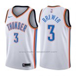 Maillot Oklahoma City Thunder Corey Brewer #3 Association 2017-18 Blanc