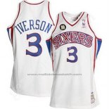 Maillot Philadelphia 76ers Allen Iverson #3 Retro 10th Blanc