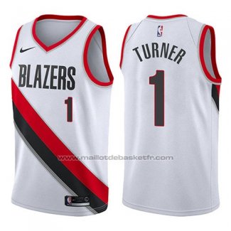 Maillot Portland Trail Blazers Evan Turner #1 Association 2017-18 Blanc