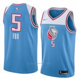 Maillot Sacramento Kings De'aaron Fox #5 Ville 2018 Bleu