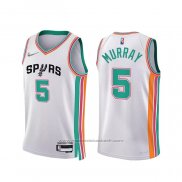 Maillot San Antonio Spurs Dejounte Murray #5 Ville 2021-22 Blanc