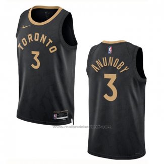 Maillot Toronto Raptors OG Anunoby #3 Ville 2022-23 Noir