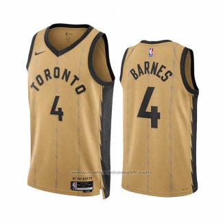 Maillot Toronto Raptors Scottie Barnes #4 Ville 2023-24 Or