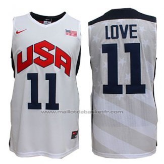 Maillot USA 2012 Kevin Love #11 Blanc