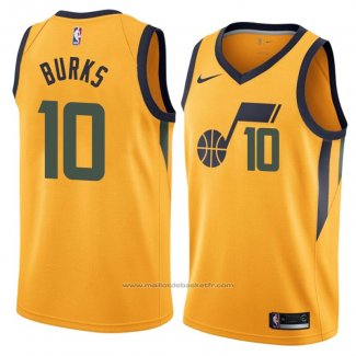 Maillot Utah Jazz Alec Burks #10 Statement 2018 Jaune