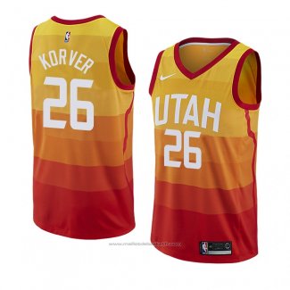 Maillot Utah Jazz Kyle Korver #26 Ville 2018 Jaune